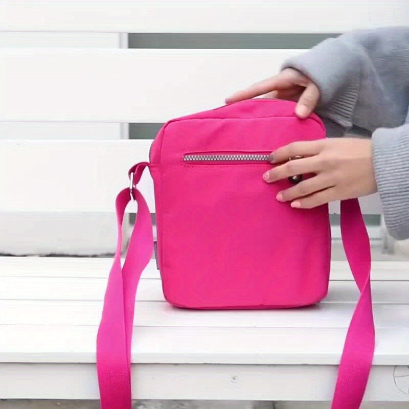 Waterproof Shoulder Bag, Women's Nylon Square Purse, Lightweight Crossbody Bag With Multi Pockets