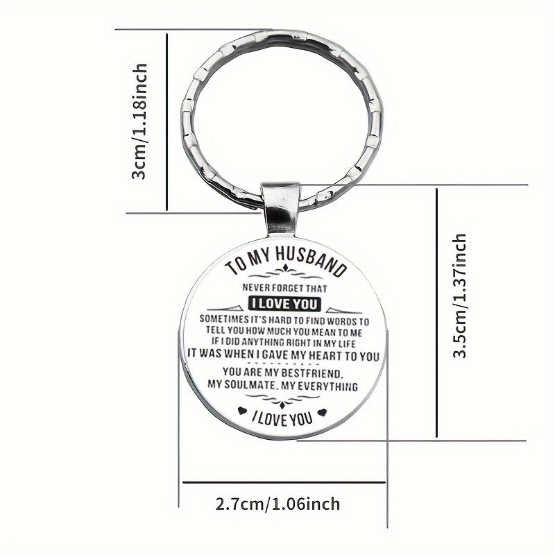 To My Husband Time Gem Key Chain Fashion Creative Letter Key Chain Small Gift Ornament Bag Purse Charm Accessories