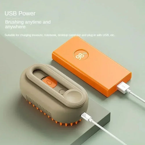 Electric Spray Steamy Dog or Cat Brush for Pet Grooming or Removing Tangled and Loose Hair