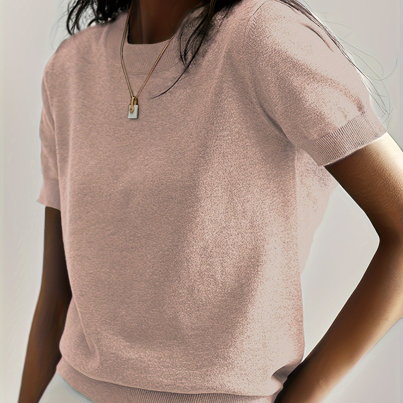 Womens Valentines Day Charm - Lightweight Crew Neck Sweater with Short Sleeves - Perfect for Spring & Summer Romance - Versatile Casual Wear
