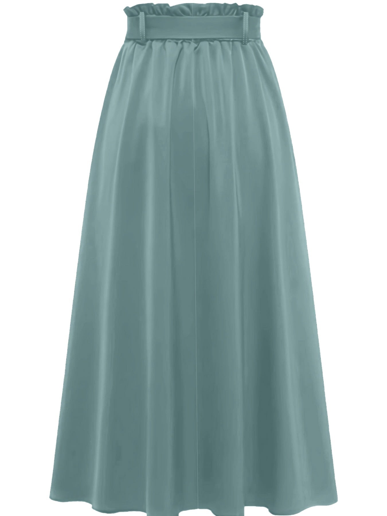 Solid Belted Maxi Skirts, Elegant Pleated Versatile Skirts, Women's Clothing