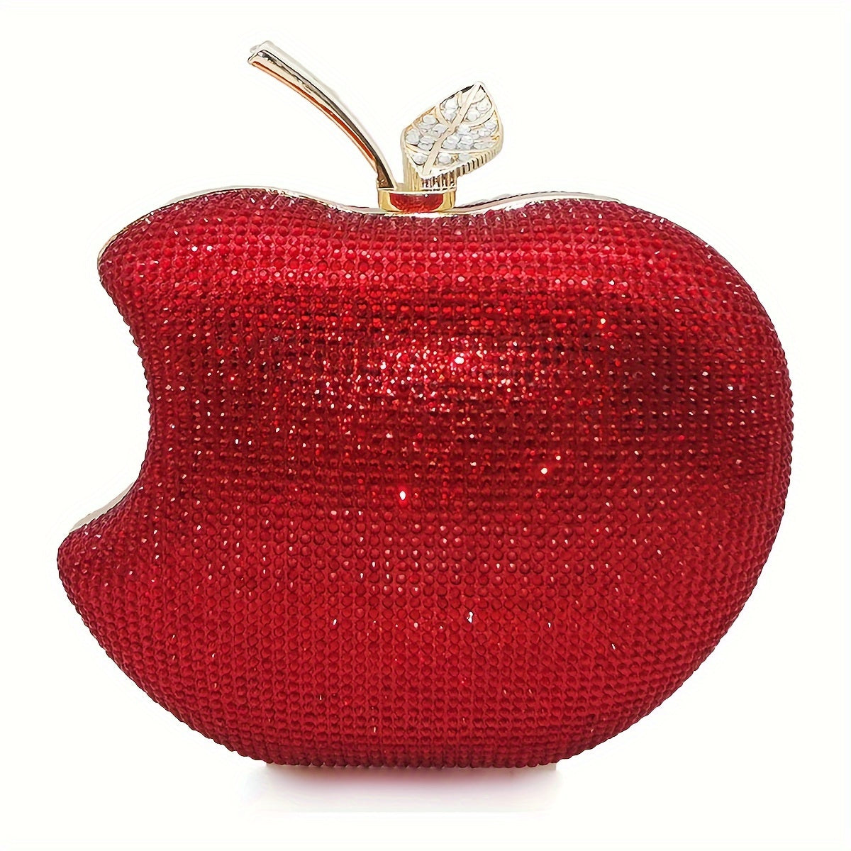 Mini Red Apple Evening Bag, Rhinestone Clutch Prom Purse, Sparking Handbag For Wedding & Party (5.91*5.12*2.36) Inch Best Gifts for Carnaval