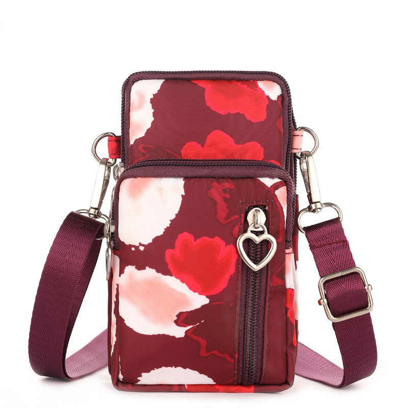 Mini Crossbody Phone Bag, Sports Arm & Running Wrist Bag, Stylish Shoulder Coin Purse With Heart Zipper