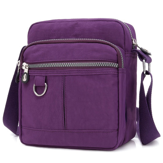 Waterproof Shoulder Bag, Women's Nylon Square Purse, Lightweight Crossbody Bag With Multi Pockets