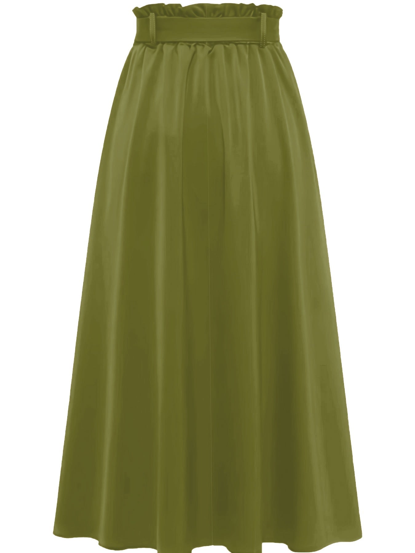 Solid Belted Maxi Skirts, Elegant Pleated Versatile Skirts, Women's Clothing