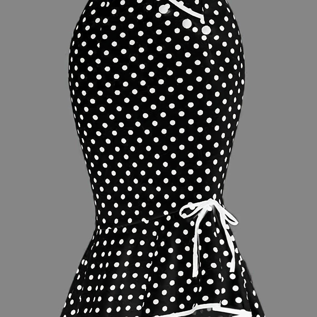 Polka Dot Bodycon Button Lace Up Skirts, Sexy Mature Fishtail Party Skirts, Women's Clothing