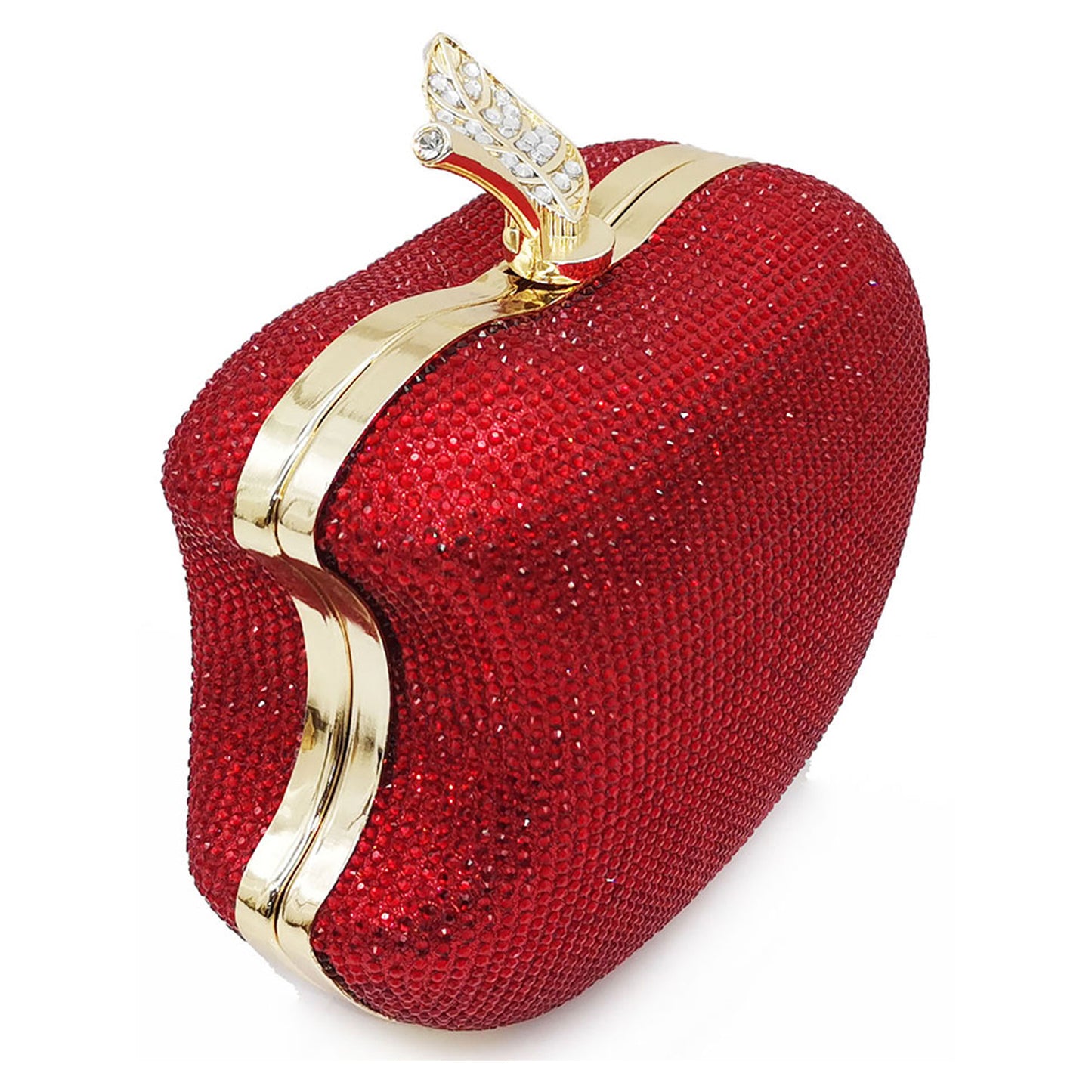 Mini Red Apple Evening Bag, Rhinestone Clutch Prom Purse, Sparking Handbag For Wedding & Party (5.91*5.12*2.36) Inch Best Gifts for Carnaval