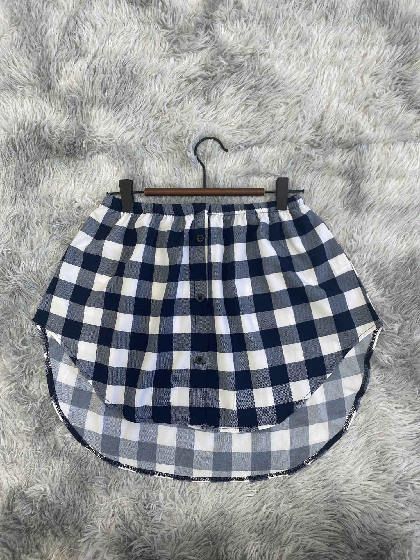Dipped Hem Buttons Skirts, Casual Elastic Waist Hem Arc Skirts, Women's Clothing