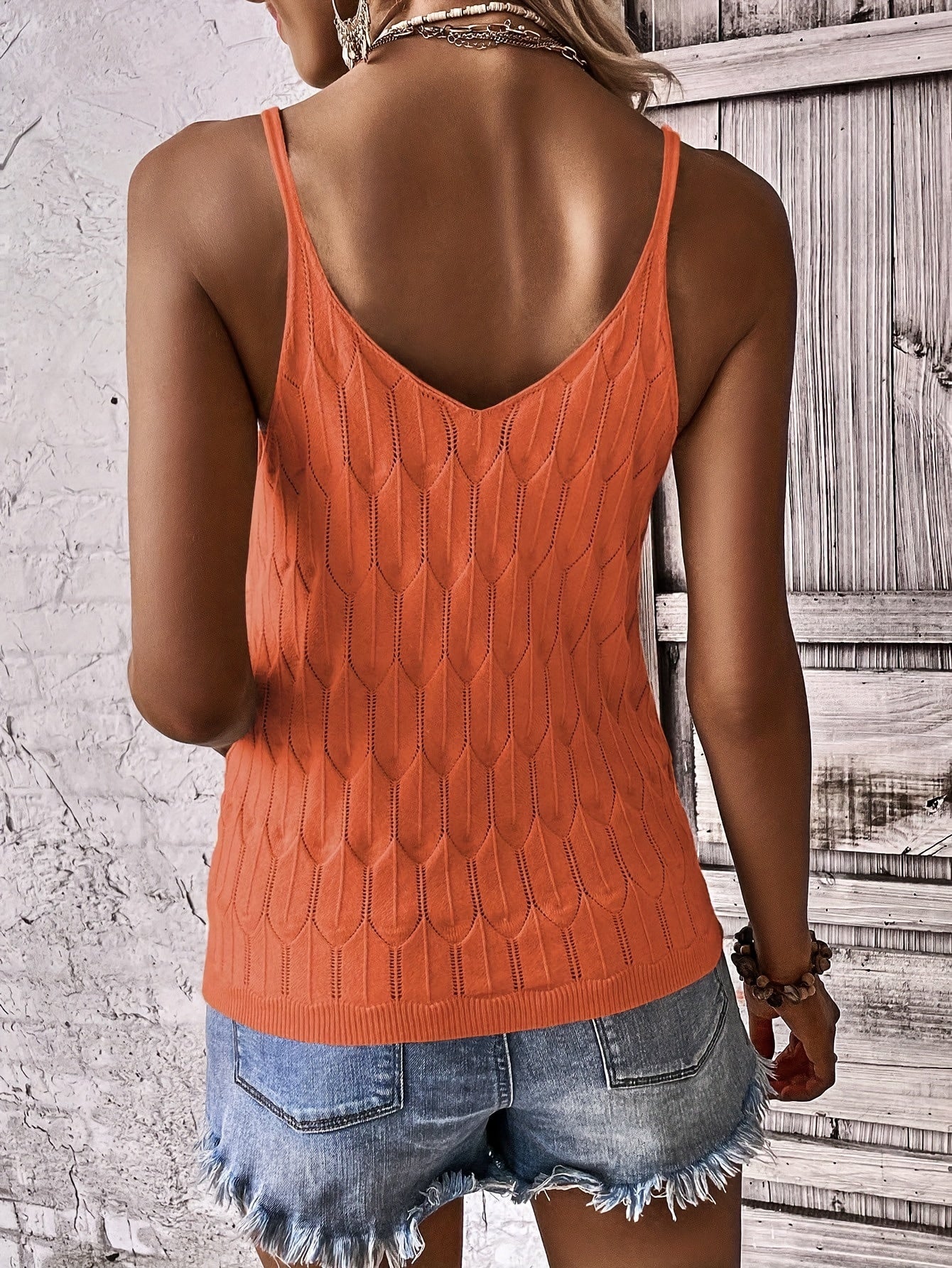 Soft Textured Solid Cami Top - Versatile Knitted Sleeveless Womens Summer Wardrobe Essential - Flattering & Breathable for Casual Days