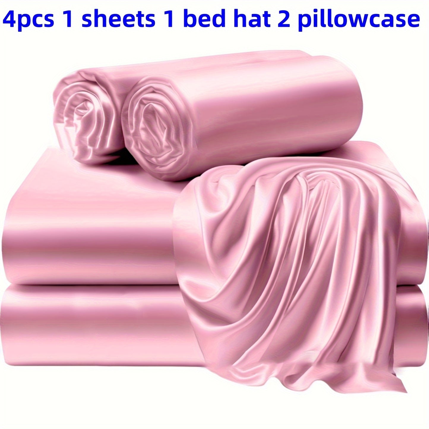 3/4 Pieces Of Solid Color Bed Sheets And Bed Skirts, 1/2 Pillowcases, A Set Of Three Or Four, Soft And Silky