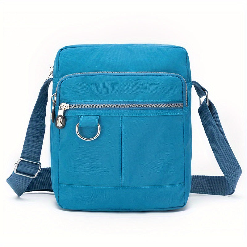 Waterproof Shoulder Bag, Women's Nylon Square Purse, Lightweight Crossbody Bag With Multi Pockets