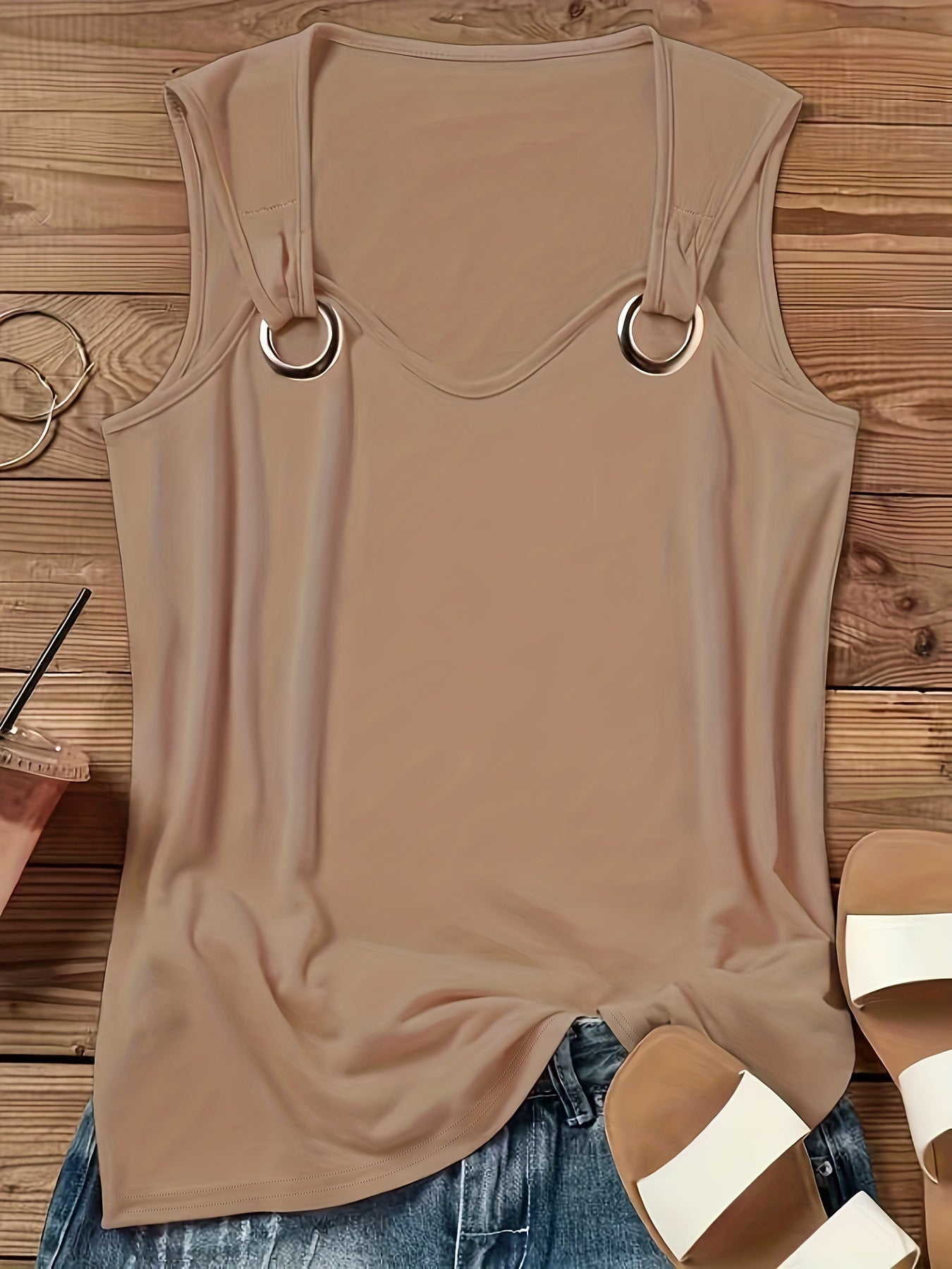 Chic Summer Breathable Tank Top - Womens Sleeveless Crew Neck, Versatile Casual Wear