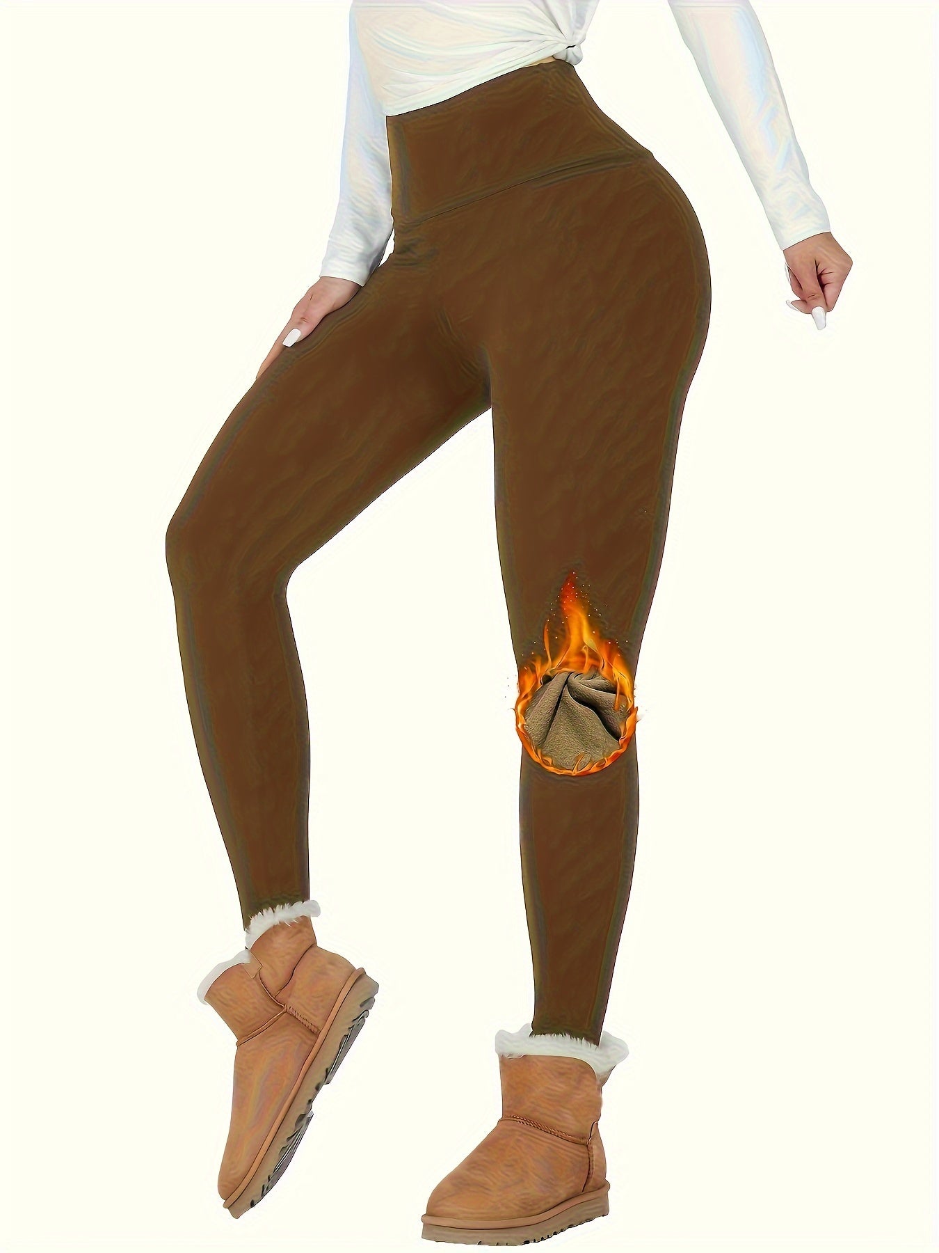 High Waisted Thermal Fleece Lined Womens Leggings, Soft Workout Winter Warm Thick Yoga Pants