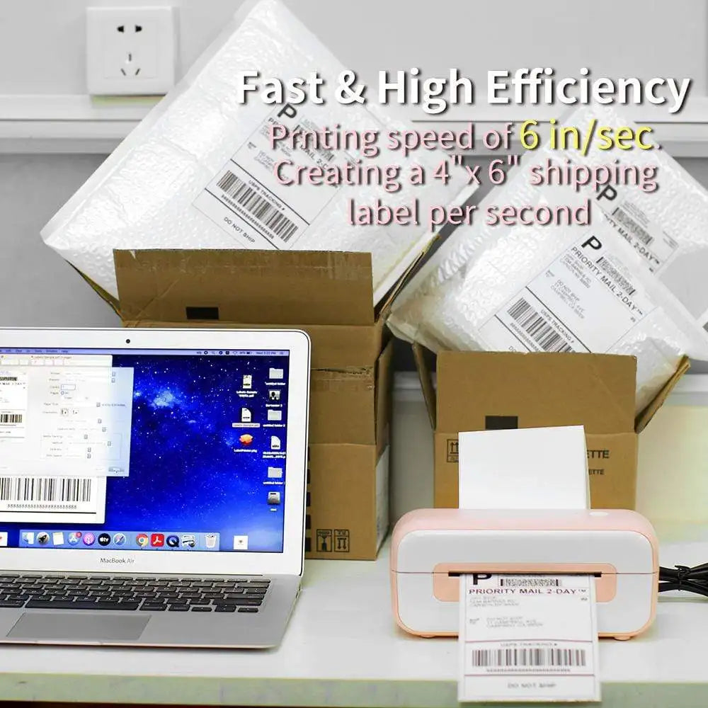 4x6 Thermal Direct Shipping Label,Pack of 500 Fan-Fold Labels, Permanent Adhesive, Commercial Grade Thermal Shipping Labels
