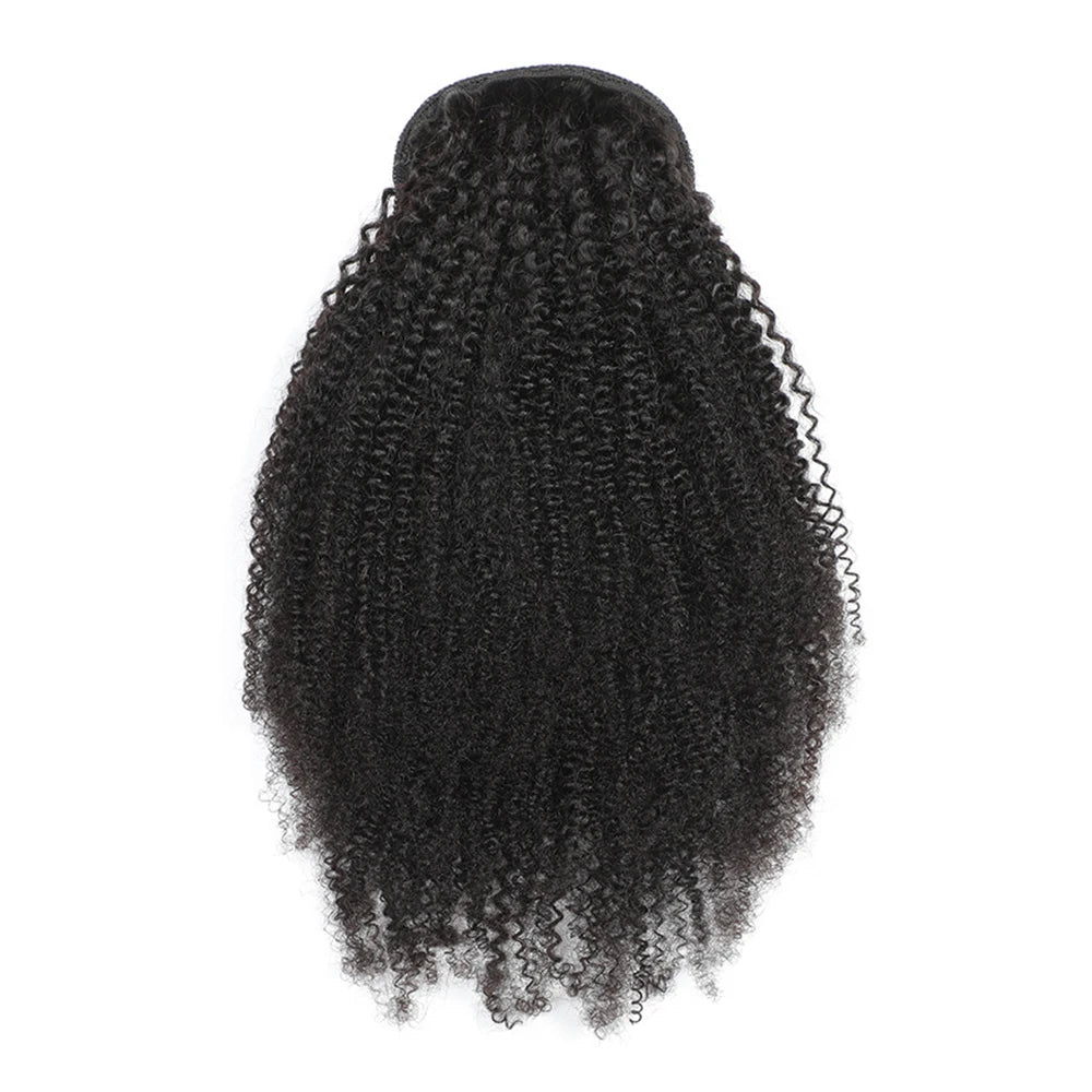 Maxine Afro Kinky Curly Drawstring Ponytail Hair Extensions Indian 100% Remy Human Hair Afro Curly Clip in Human Hair Extensions