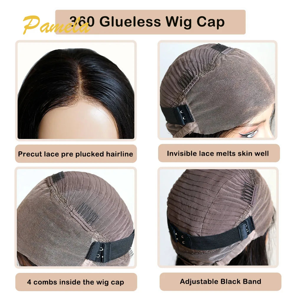 Super Double Drawn 13x4 Loose Deep Wave Wig 250% High Density 360 Transparent Lace Frontal Human Hair Glueless Wig Ready To Wear