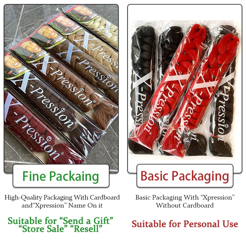 Fluffy Xpression Braiding Hair Crochet Hair Extensions For Women Kanekalon Pre Stretched Jumbo Braids Synthetic Hair Bundles