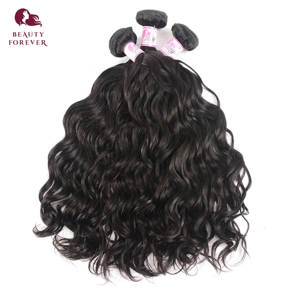 Beautyforever Natural Wave Virgin Human Hair Bundles Brazilian Wavy Hair Weaves 2/3 Bundles Raw Hair Weaving