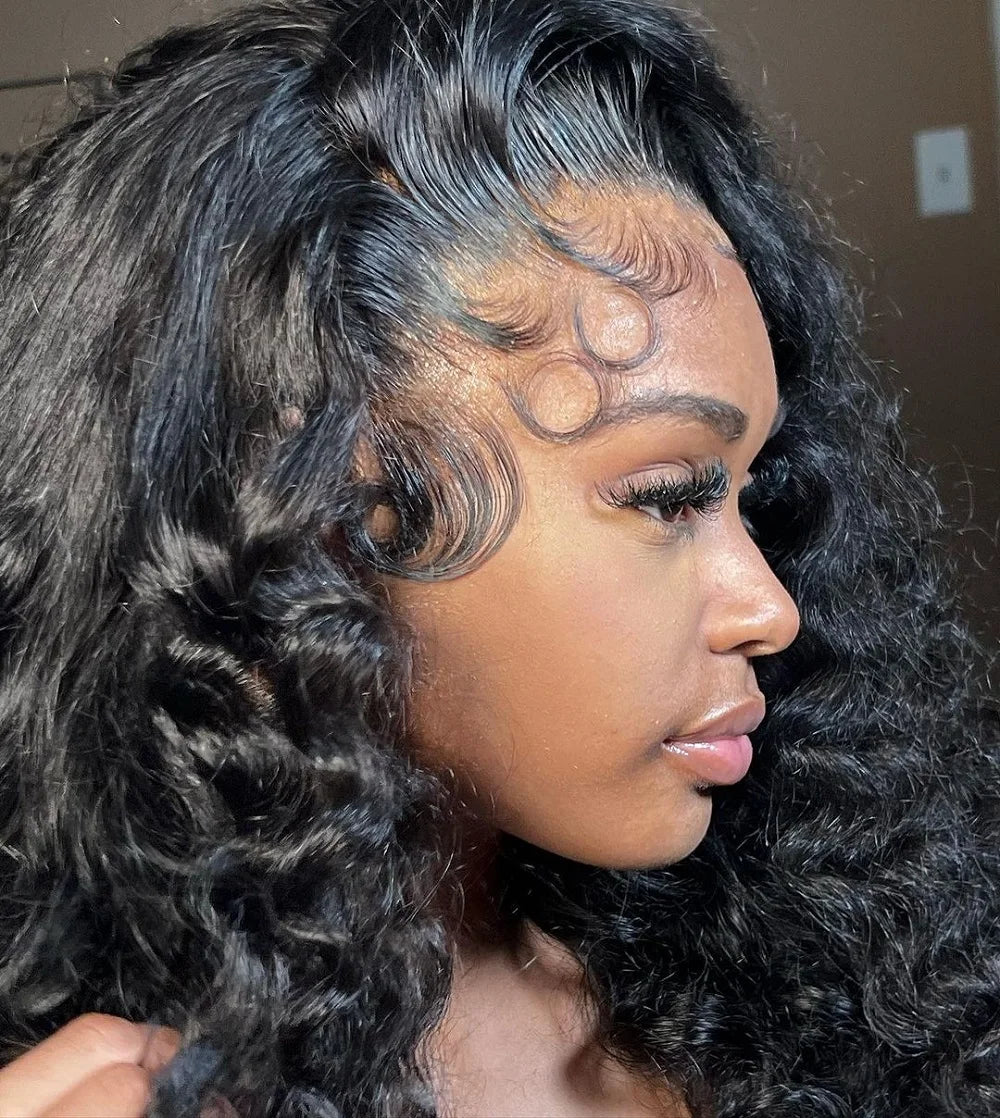 Loose Deep Wave 13x6 HD Lace Frontal Wig Human Hair Brazilian 40 Inch Curly Wigs 360 Full Lace Front Human Hair Wig Pre Plucked