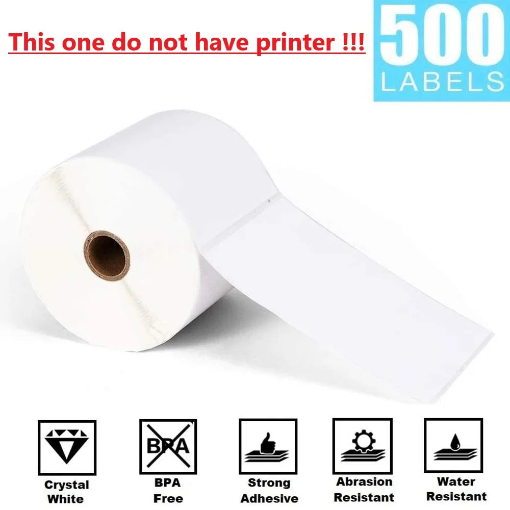 4x6 Thermal Direct Shipping Label,Pack of 500 Fan-Fold Labels, Permanent Adhesive, Commercial Grade Thermal Shipping Labels