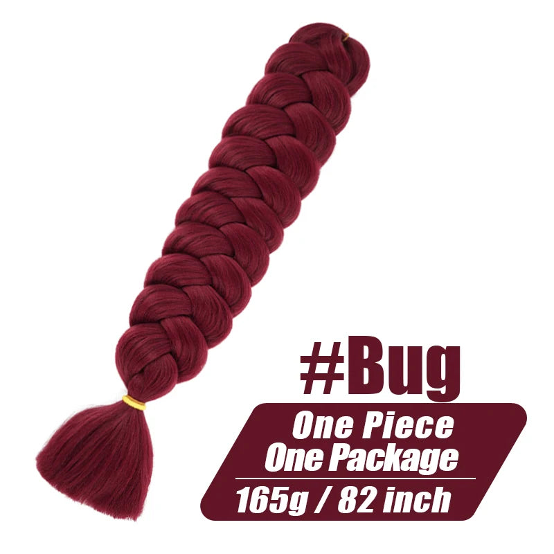Fluffy Xpression Braiding Hair Crochet Hair Extensions For Women Kanekalon Pre Stretched Jumbo Braids Synthetic Hair Bundles