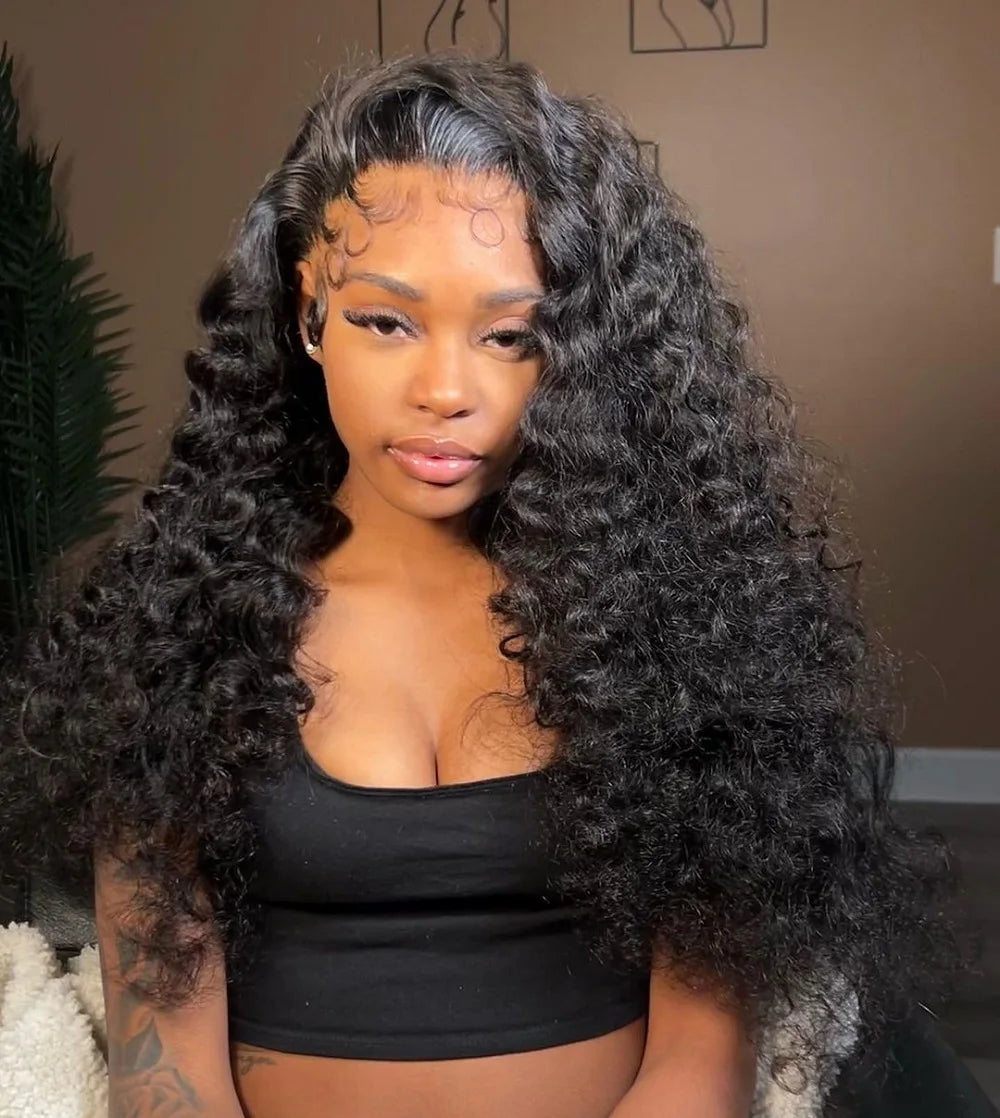Loose Deep Wave 13x6 HD Lace Frontal Wig Human Hair Brazilian 40 Inch Curly Wigs 360 Full Lace Front Human Hair Wig Pre Plucked
