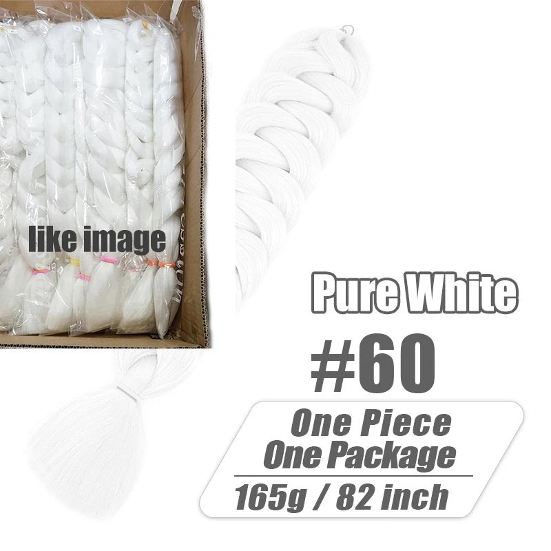 Fluffy Xpression Braiding Hair Crochet Hair Extensions For Women Kanekalon Pre Stretched Jumbo Braids Synthetic Hair Bundles
