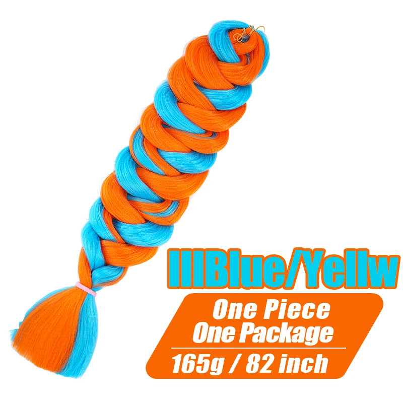 Fluffy Xpression Braiding Hair Crochet Hair Extensions For Women Kanekalon Pre Stretched Jumbo Braids Synthetic Hair Bundles