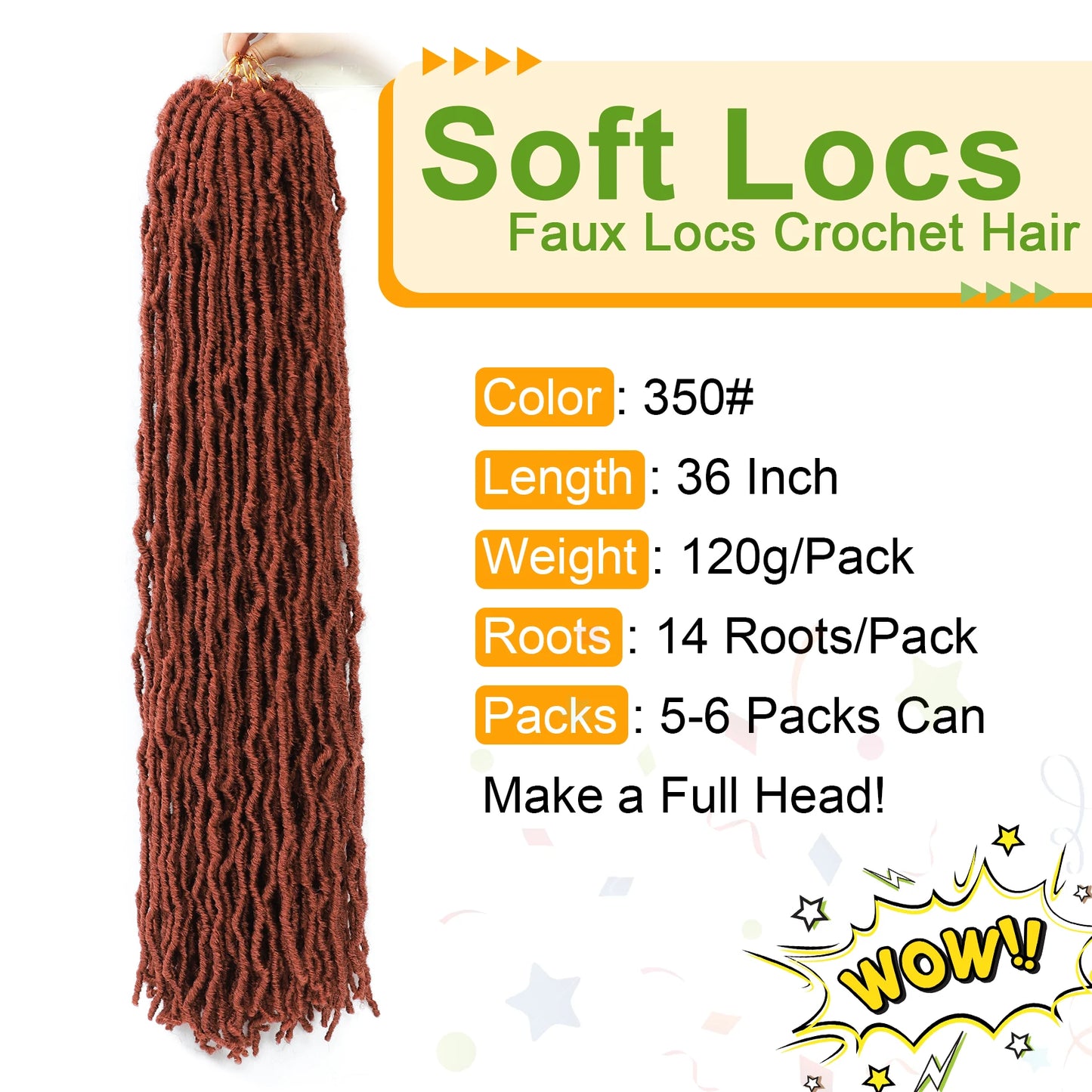 Karida 36 Inch Faux Locs Crochet Hair Extensions For Women Synthetic Soft Locs Crochet Braids Dreadlocks Hair Extensions