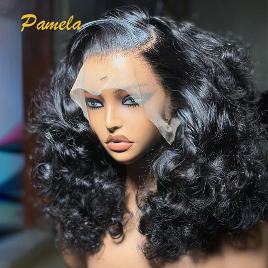 Super Double Drawn 13x4 Loose Deep Wave Wig 250% High Density 360 Transparent Lace Frontal Human Hair Glueless Wig Ready To Wear