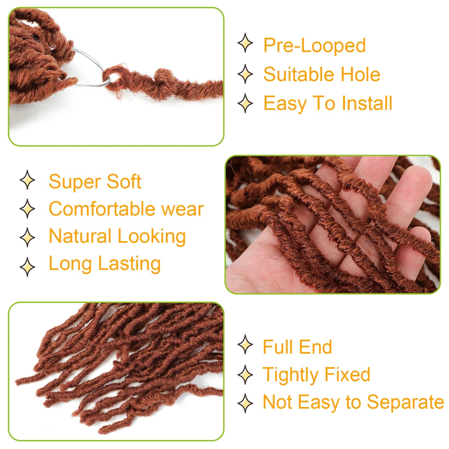 Karida 36 Inch Faux Locs Crochet Hair Extensions For Women Synthetic Soft Locs Crochet Braids Dreadlocks Hair Extensions