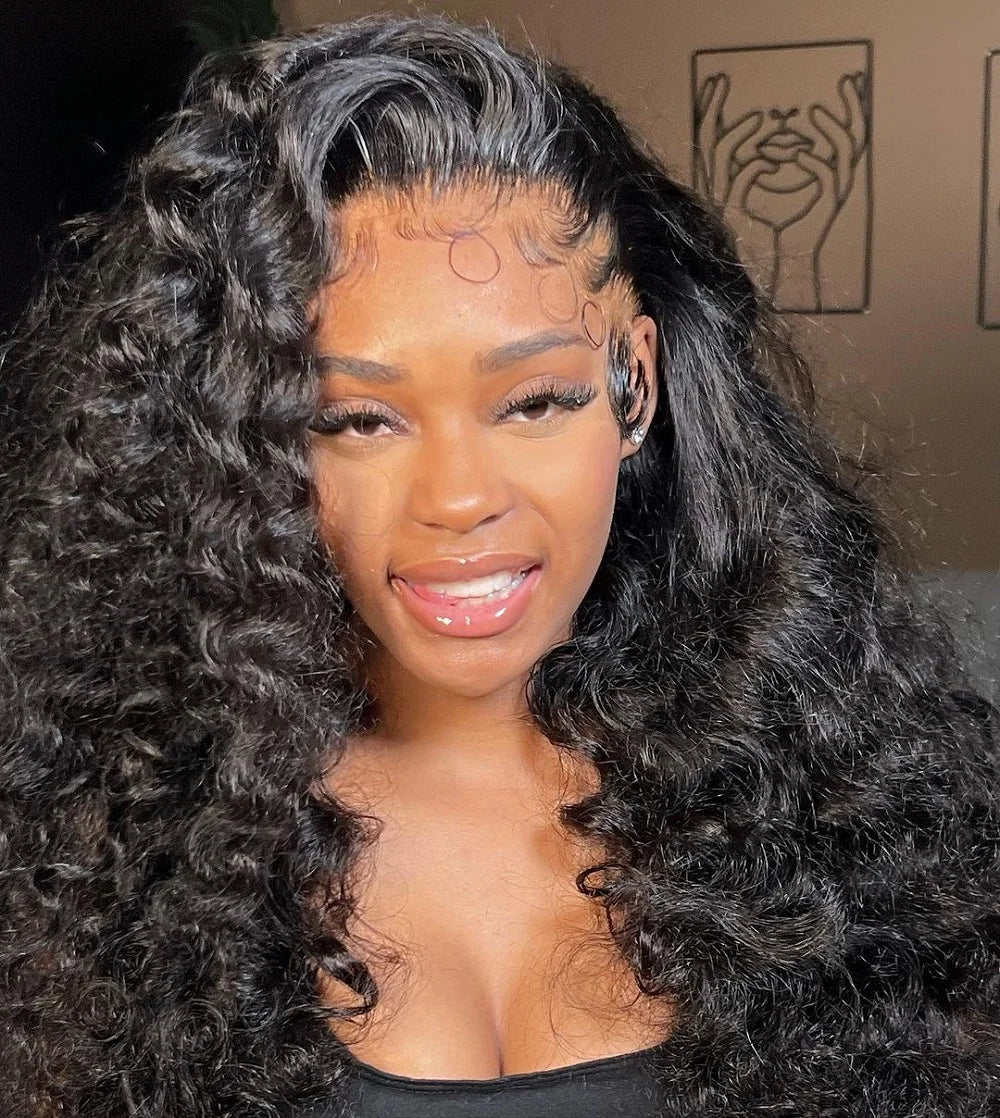 Loose Deep Wave 13x6 HD Lace Frontal Wig Human Hair Brazilian 40 Inch Curly Wigs 360 Full Lace Front Human Hair Wig Pre Plucked