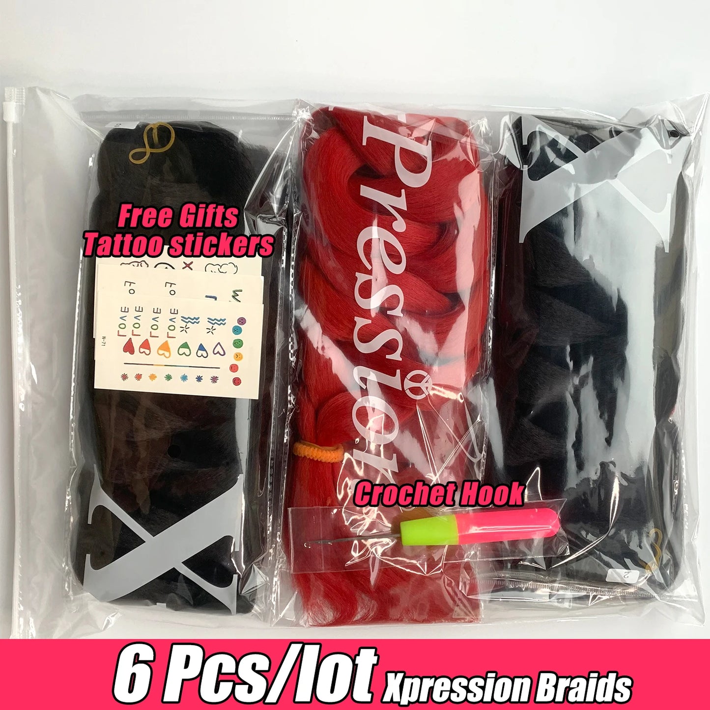Fluffy Xpression Braiding Hair Crochet Hair Extensions For Women Kanekalon Pre Stretched Jumbo Braids Synthetic Hair Bundles