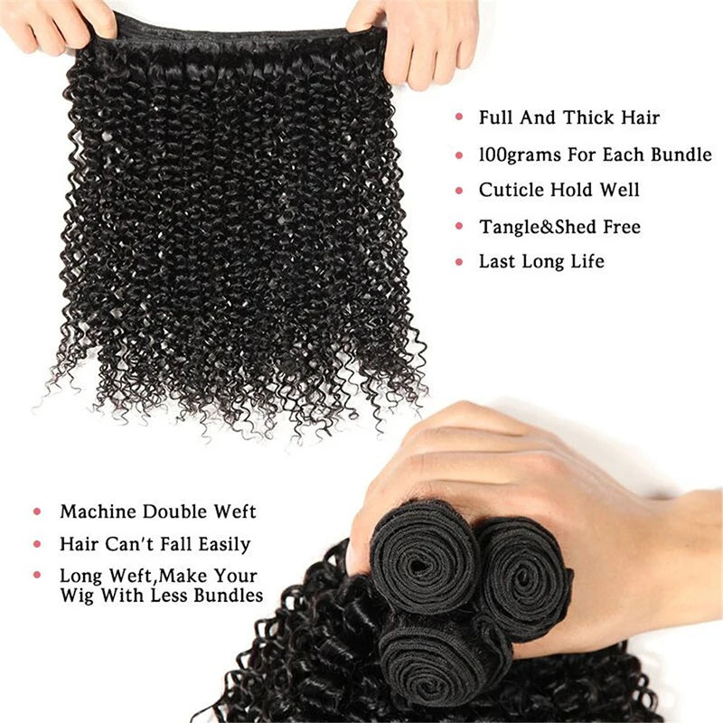 Kinky Curly Bundles 100% Human Hair 12A Raw Hair Brazilian Bundles Original Human Hair On Promotion Human Natural Hair Extension