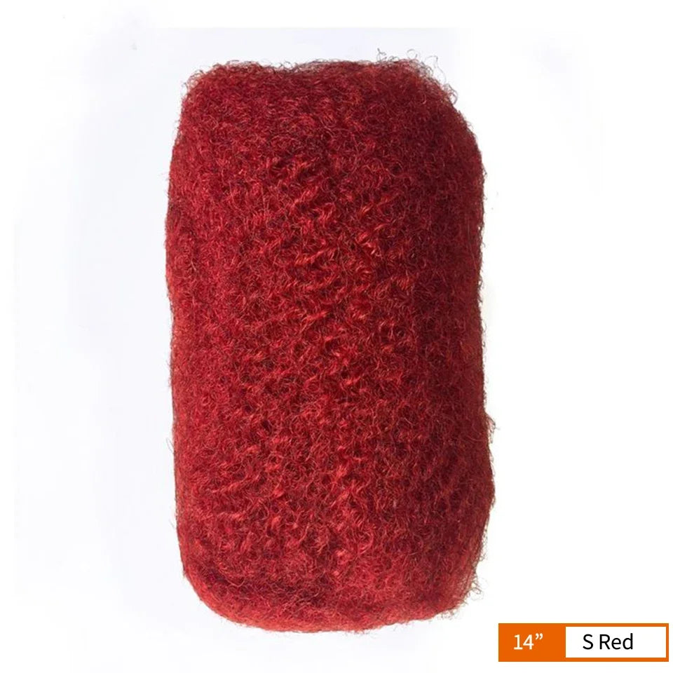 QVR Affordable Afro Kinky Bulk Human Hair 99J Burgundy Color For Braiding DreadLock – Natural Look, Soft Hair, Heat-Resistant