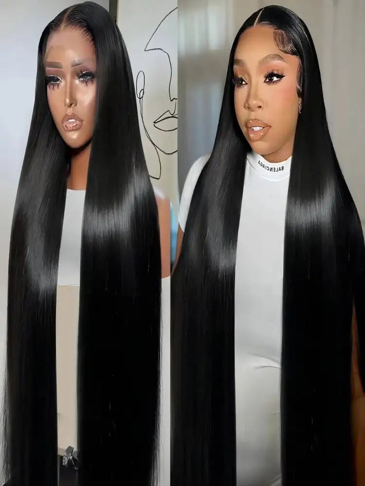 40 46 Inch 13x4 13x6 HD Transparent Bone Straight Lace Front Wigs 200 Density Brazilian Human Hair Wigs For Women
