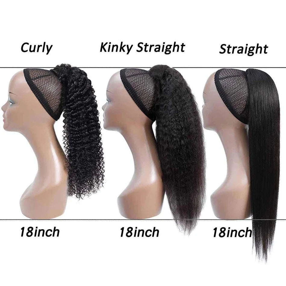 Maxine Afro Kinky Curly Drawstring Ponytail Hair Extensions Indian 100% Remy Human Hair Afro Curly Clip in Human Hair Extensions
