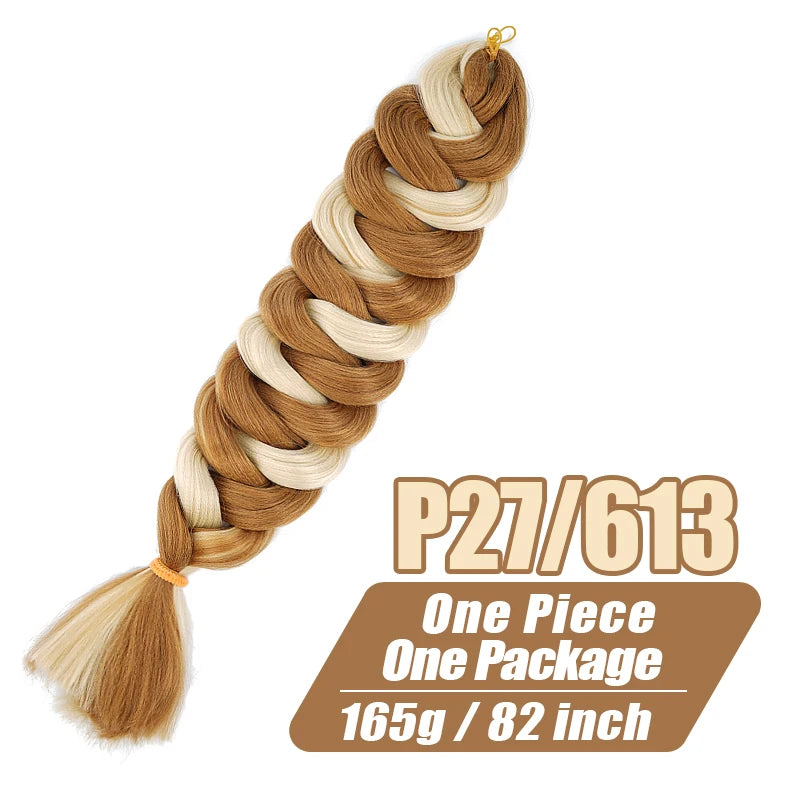 Fluffy Xpression Braiding Hair Crochet Hair Extensions For Women Kanekalon Pre Stretched Jumbo Braids Synthetic Hair Bundles