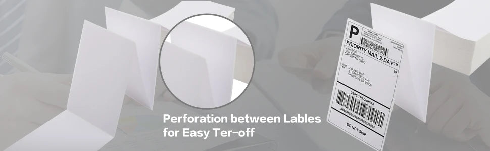 4x6 Thermal Direct Shipping Label,Pack of 500 Fan-Fold Labels, Permanent Adhesive, Commercial Grade Thermal Shipping Labels