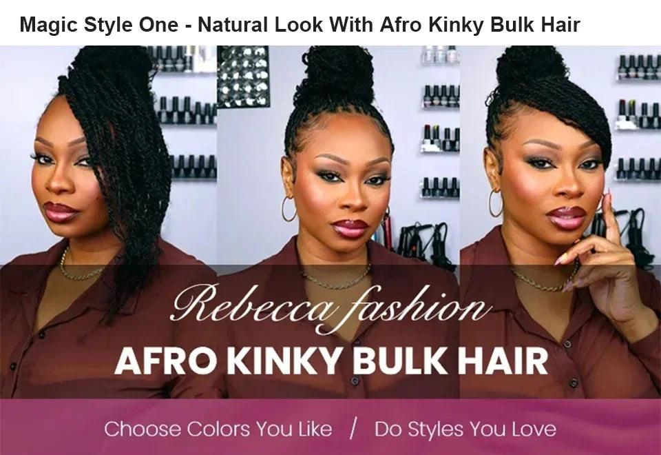 QVR Affordable Afro Kinky Bulk Human Hair 99J Burgundy Color For Braiding DreadLock – Natural Look, Soft Hair, Heat-Resistant
