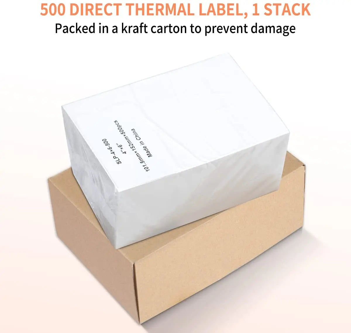 4x6 Thermal Direct Shipping Label,Pack of 500 Fan-Fold Labels, Permanent Adhesive, Commercial Grade Thermal Shipping Labels