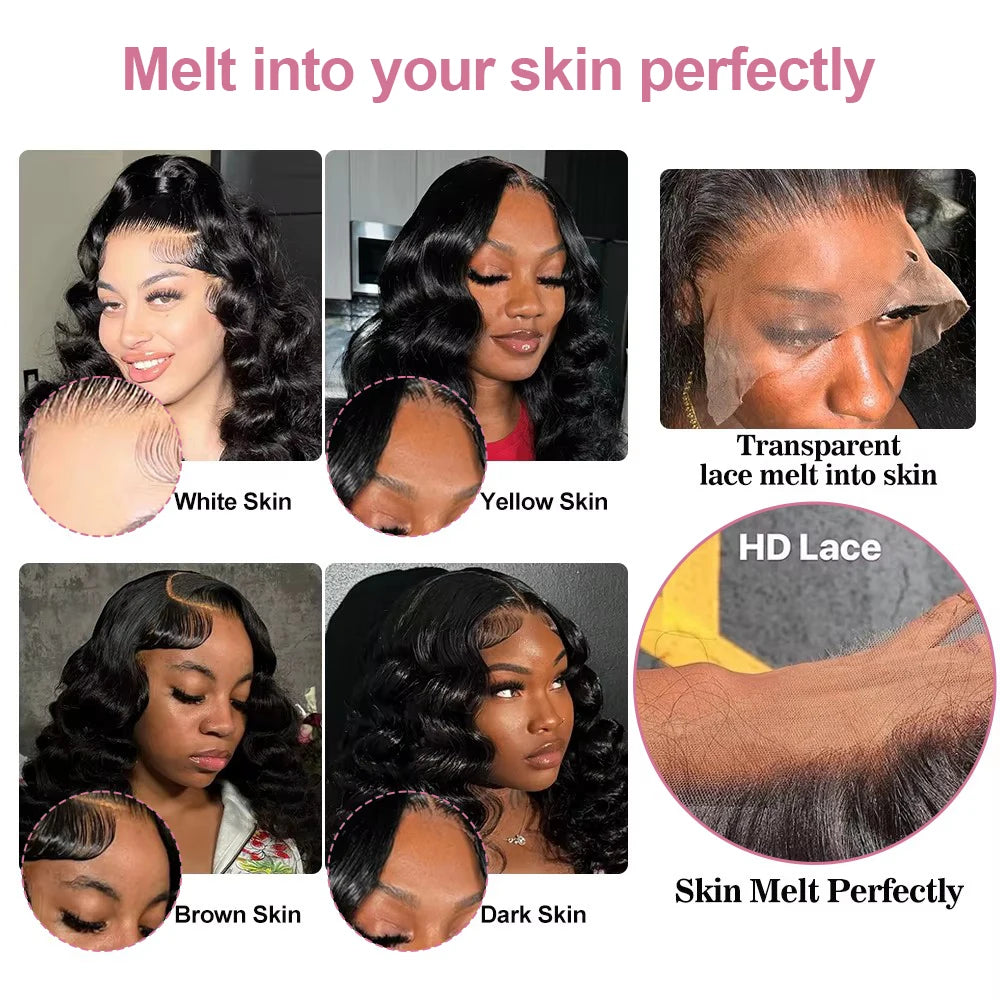 Loose Deep Wave 13x6 HD Lace Frontal Wig Human Hair Brazilian 40 Inch Curly Wigs 360 Full Lace Front Human Hair Wig Pre Plucked