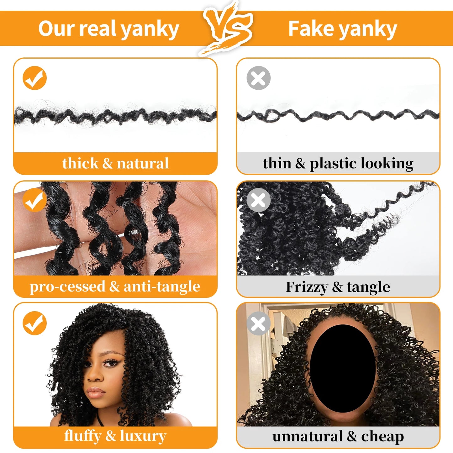 Yanky Twist Crochet Hair Fluffy Spring Mini Twist Passion Twist Ombre Brown Pre-Looped Crochet Braids Braiding Hair