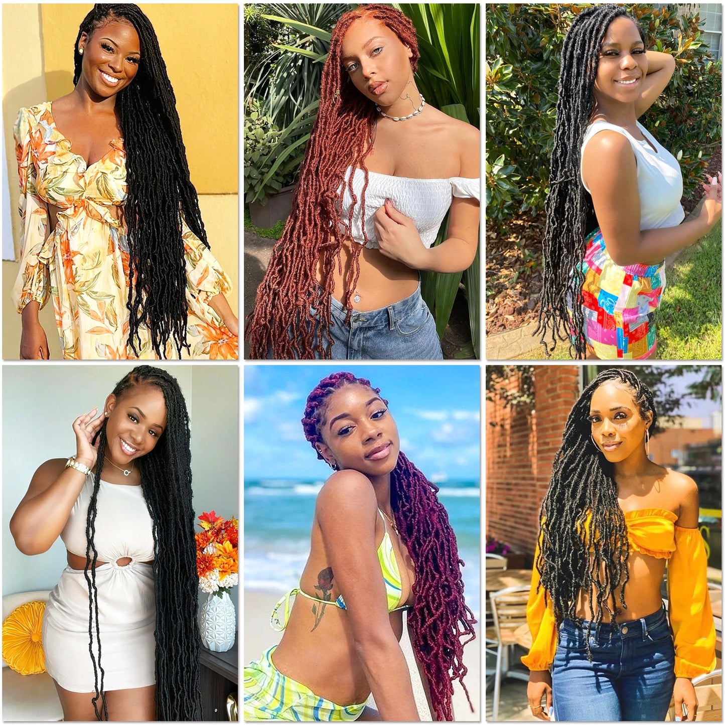 Karida 36 Inch Faux Locs Crochet Hair Extensions For Women Synthetic Soft Locs Crochet Braids Dreadlocks Hair Extensions