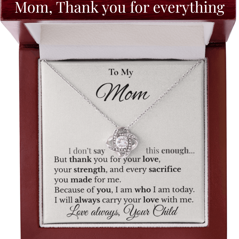 Daughter to Mom Necklace with Heartfelt Message