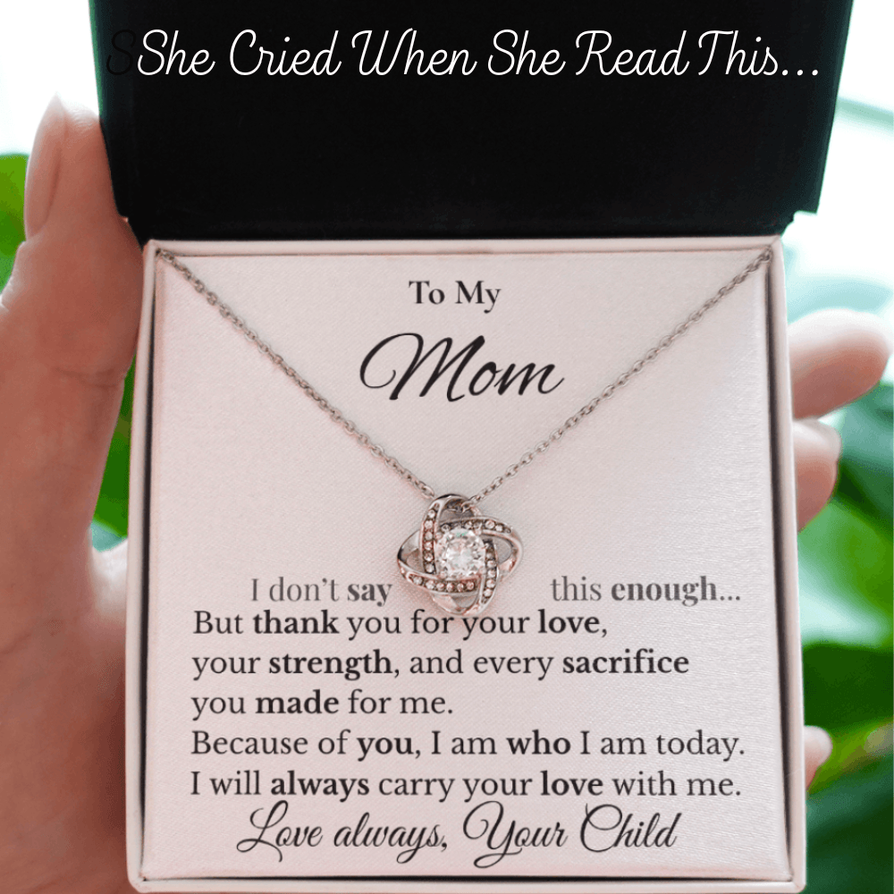 Mother's Day Love Knot Necklace Gift for Mom