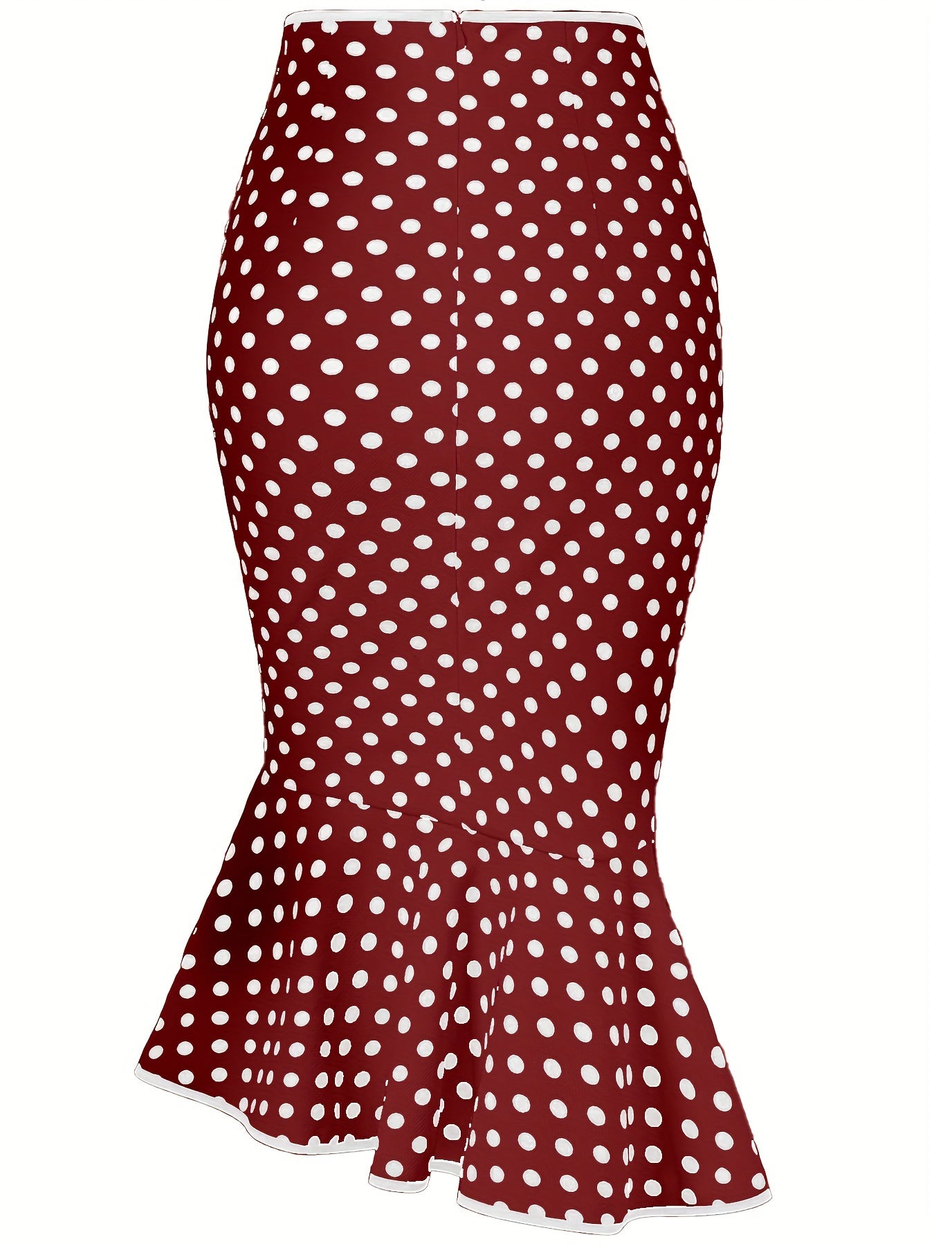 Polka Dot Bodycon Button Lace Up Skirts, Sexy Mature Fishtail Party Skirts, Women's Clothing