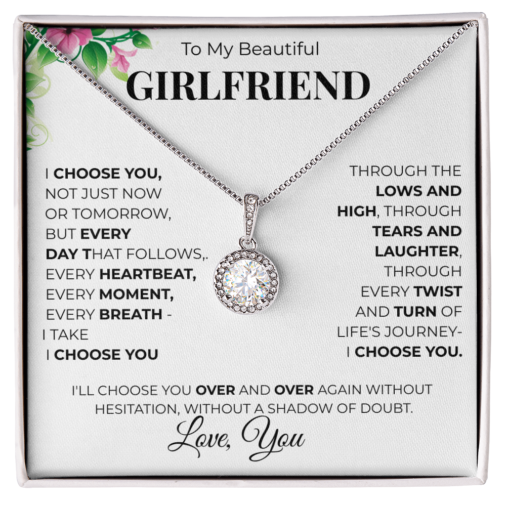 Eternal Hope Sunflower Necklace To My Girlfriend - Beautiful Romantic Gift with Message Card