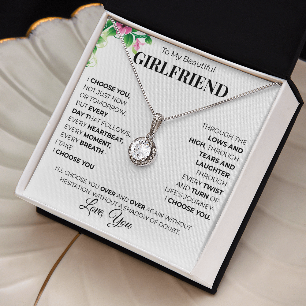 Eternal Hope Sunflower Necklace To My Girlfriend - Beautiful Romantic Gift with Message Card