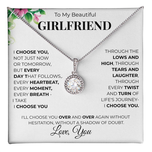 Eternal Hope Sunflower Necklace To My Girlfriend - Beautiful Romantic Gift with Message Card